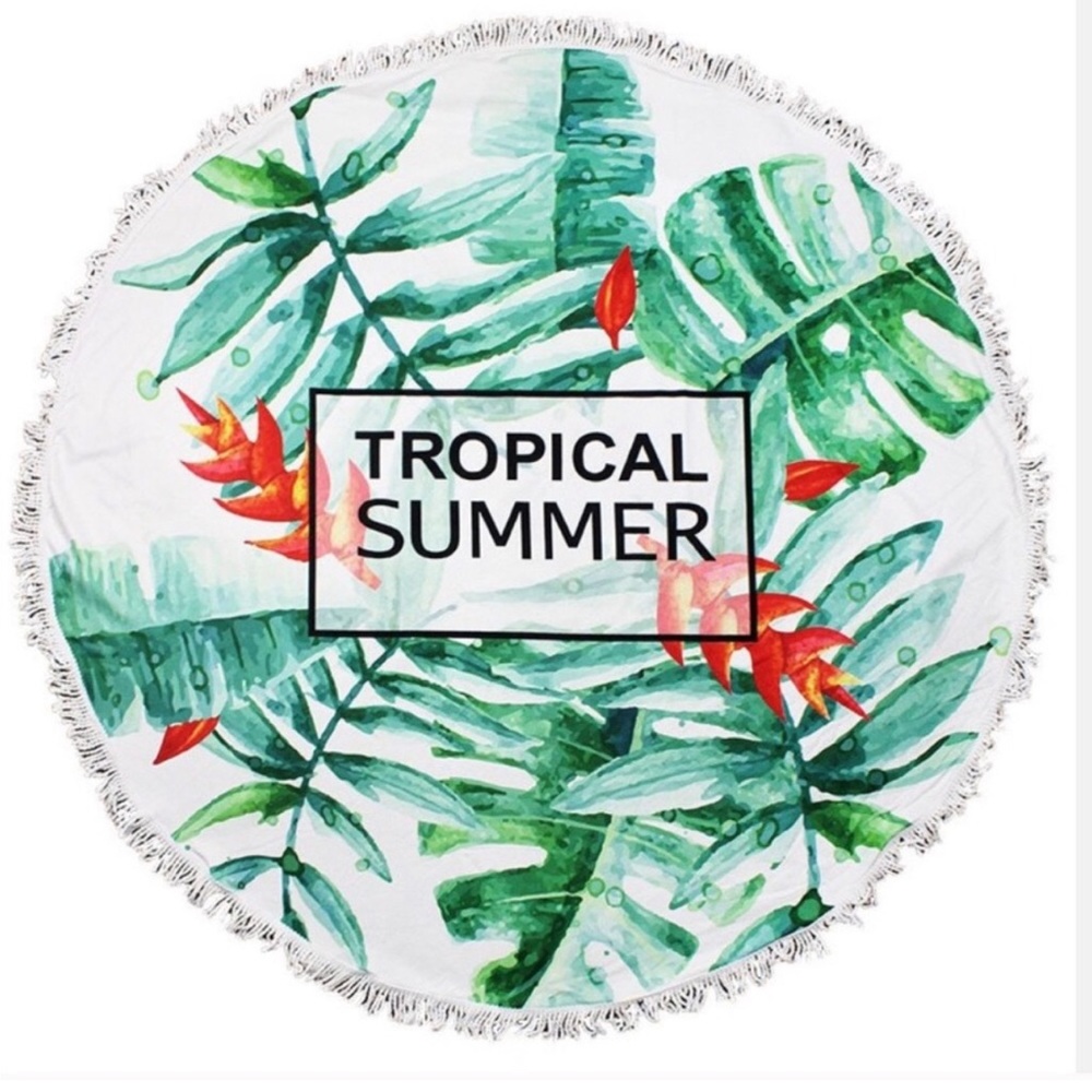 Tropical 🌴 Summer Round Beach 🏖 Towel NWT